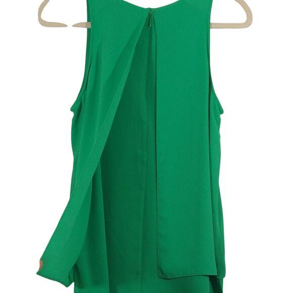 A Dalia Women's Green Flowy Layered Sleeveless Tank Blouse Top Shirt Size S - Picture 6 of 9